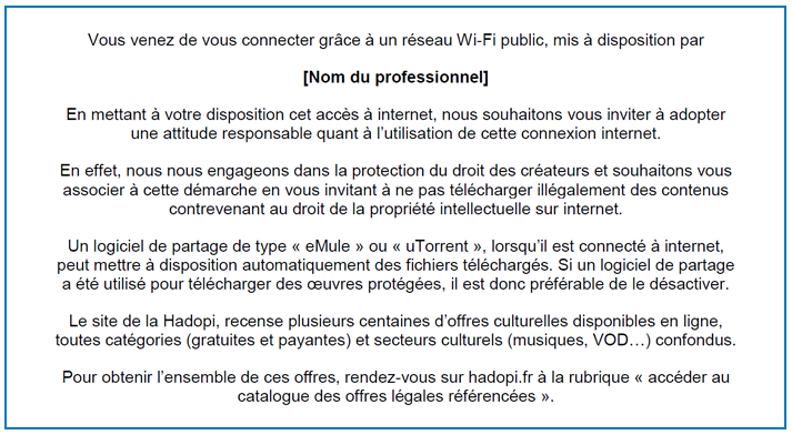 Message de sensibilisation